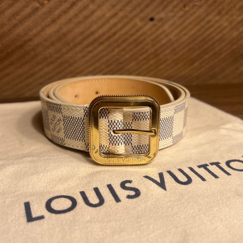 Louis Vuitton Canvas Belt - Damier Azur - 80/32 - LV M9730